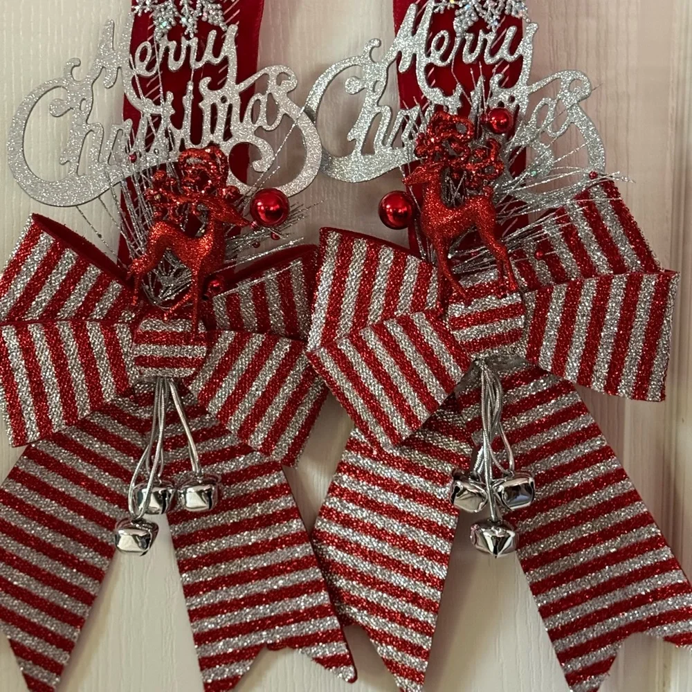 Over The Door Double Christmas Swag.  Christmas Bow/ Wreath /Ribbon Swag custom